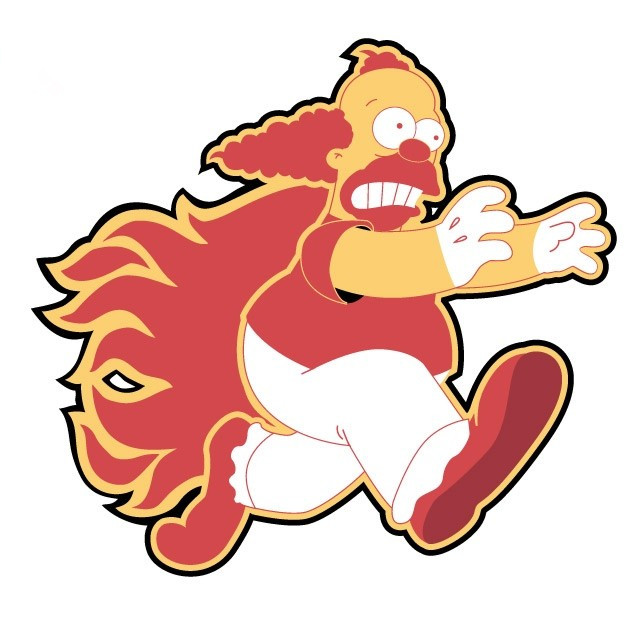 Calgary Flames Simpsons DIY iron on transfer (heat transfer)
